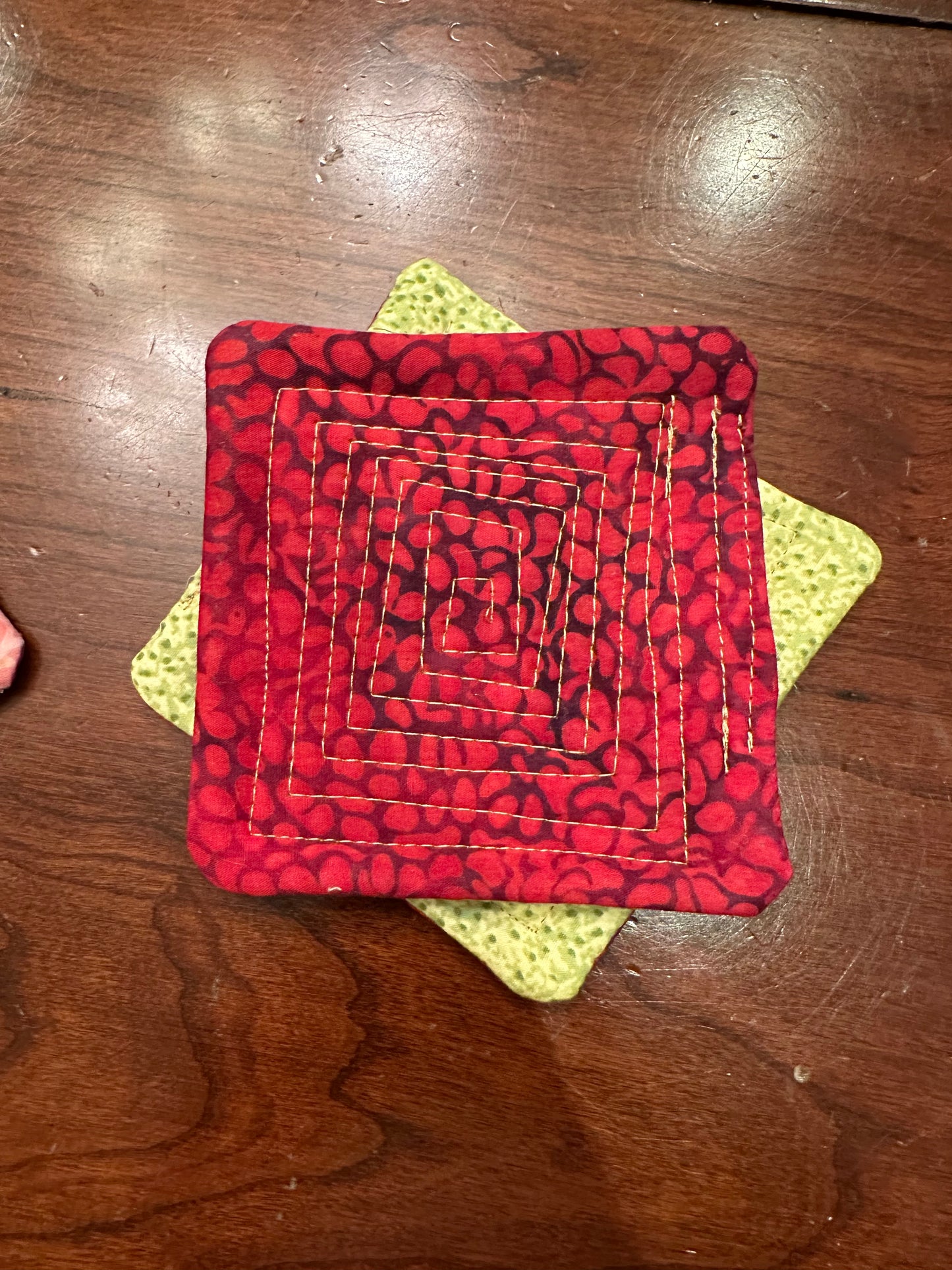 handmade fabric coasters - set of 2