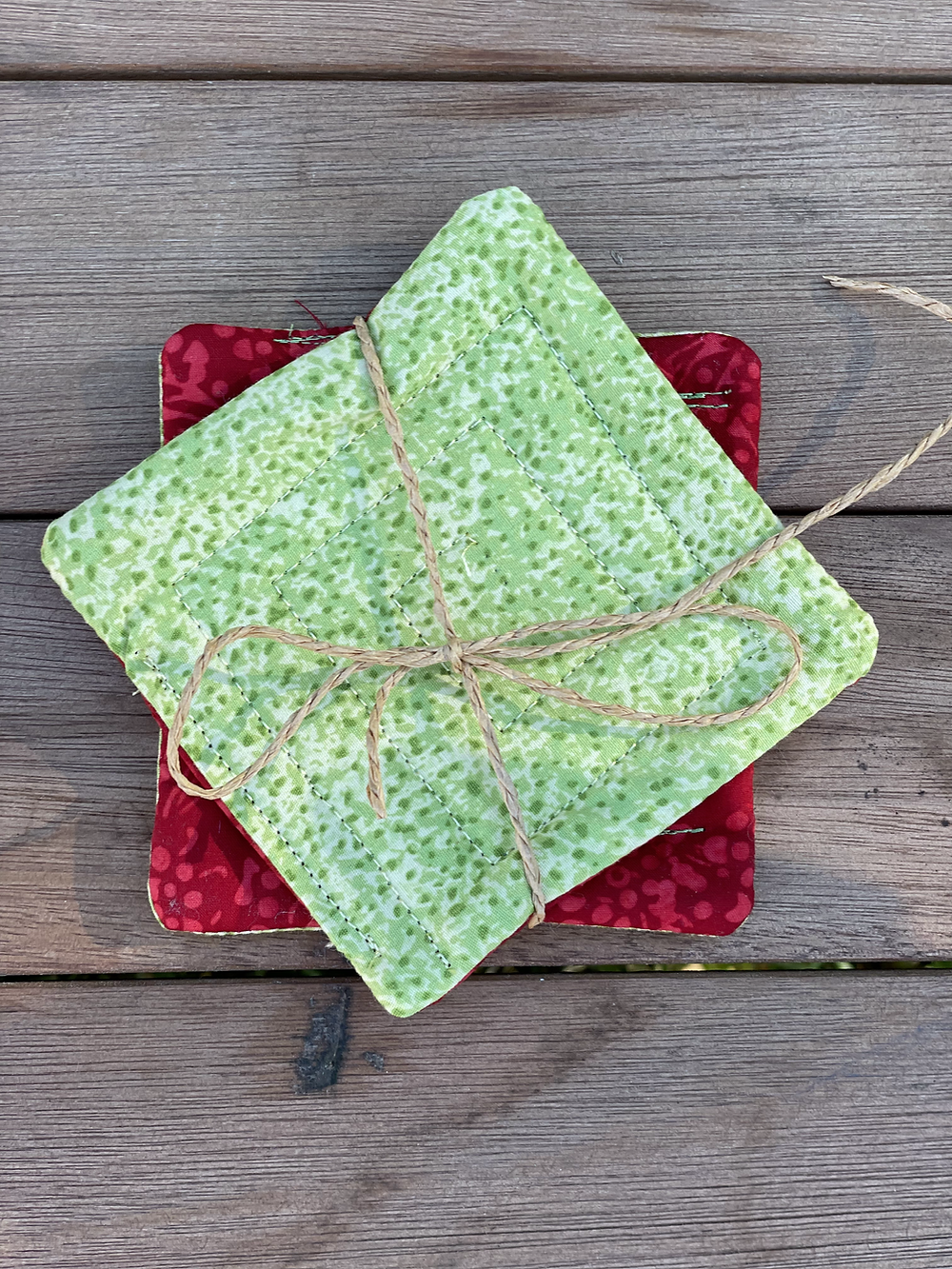 handmade fabric coasters - set of 2