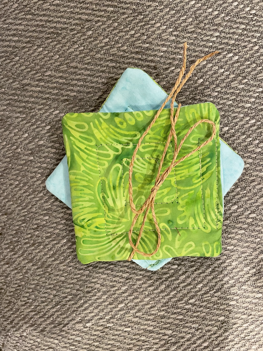 handmade fabric coasters - set of 2
