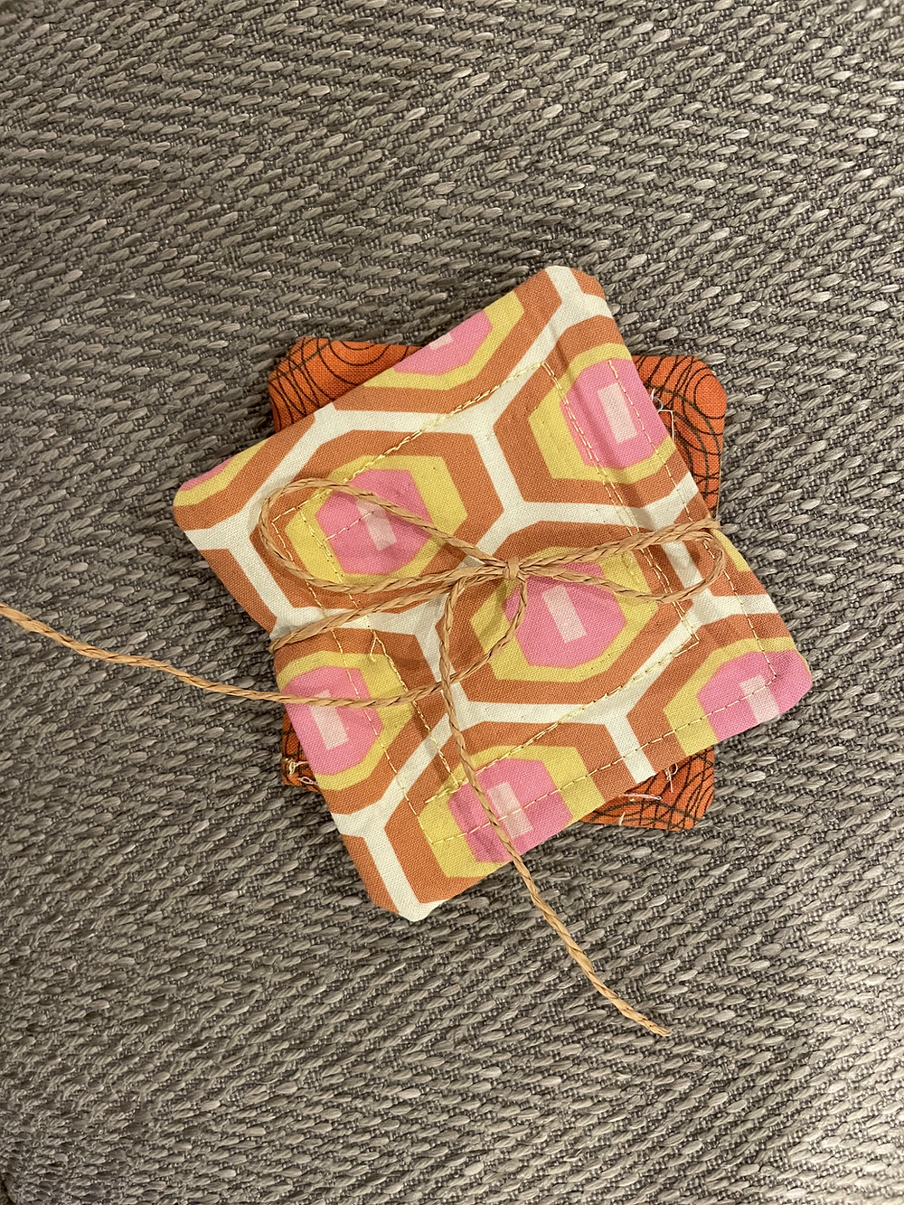 handmade fabric coasters - set of 2