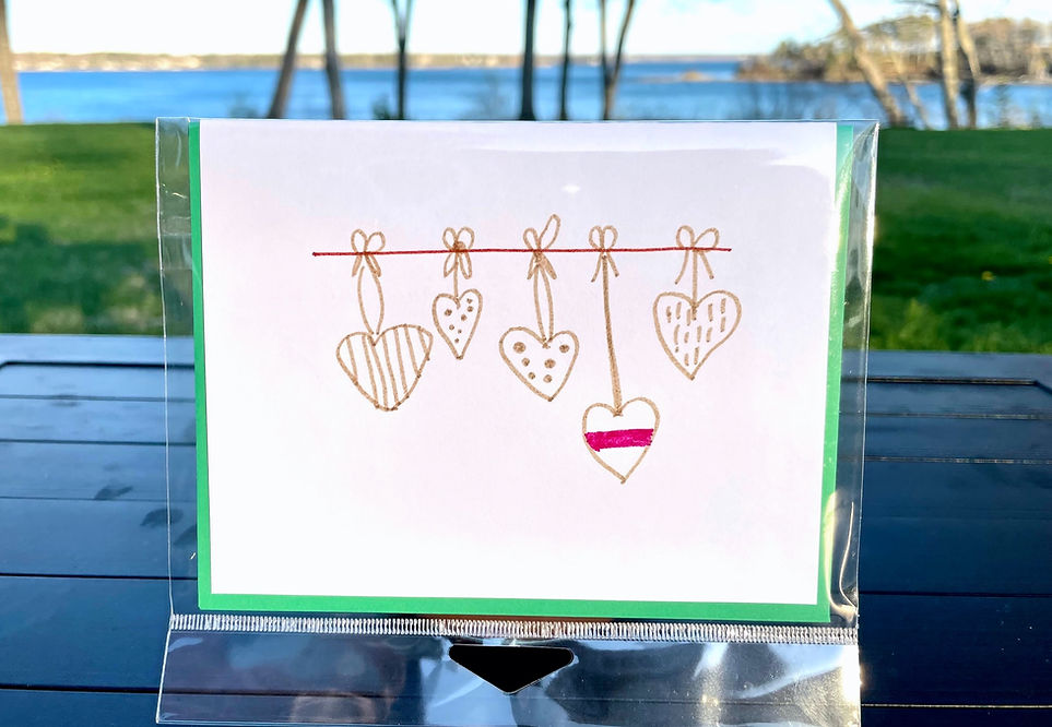 hearts in a line