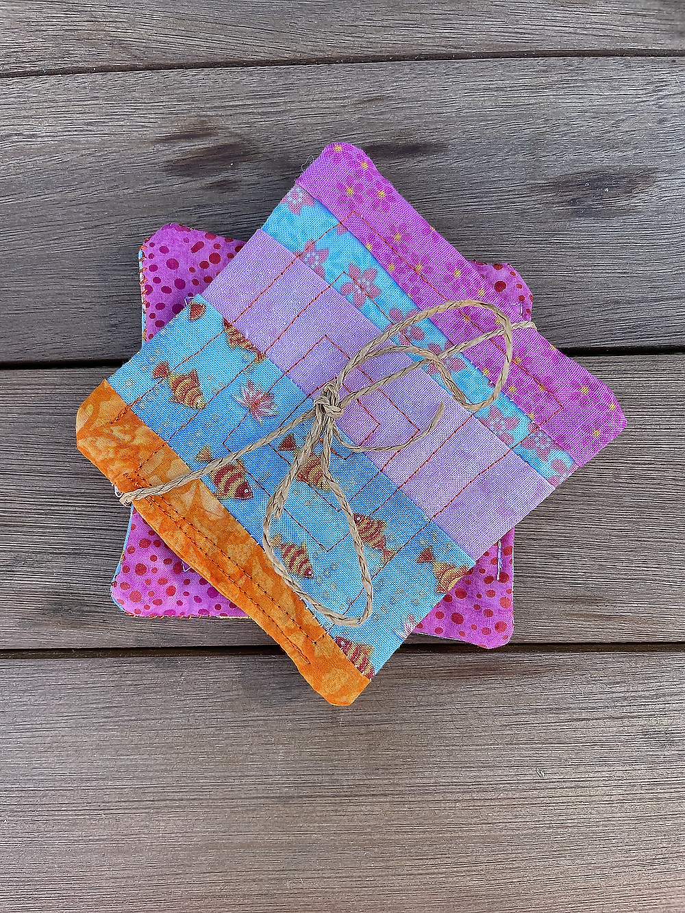 handmade fabric coasters - set of 2