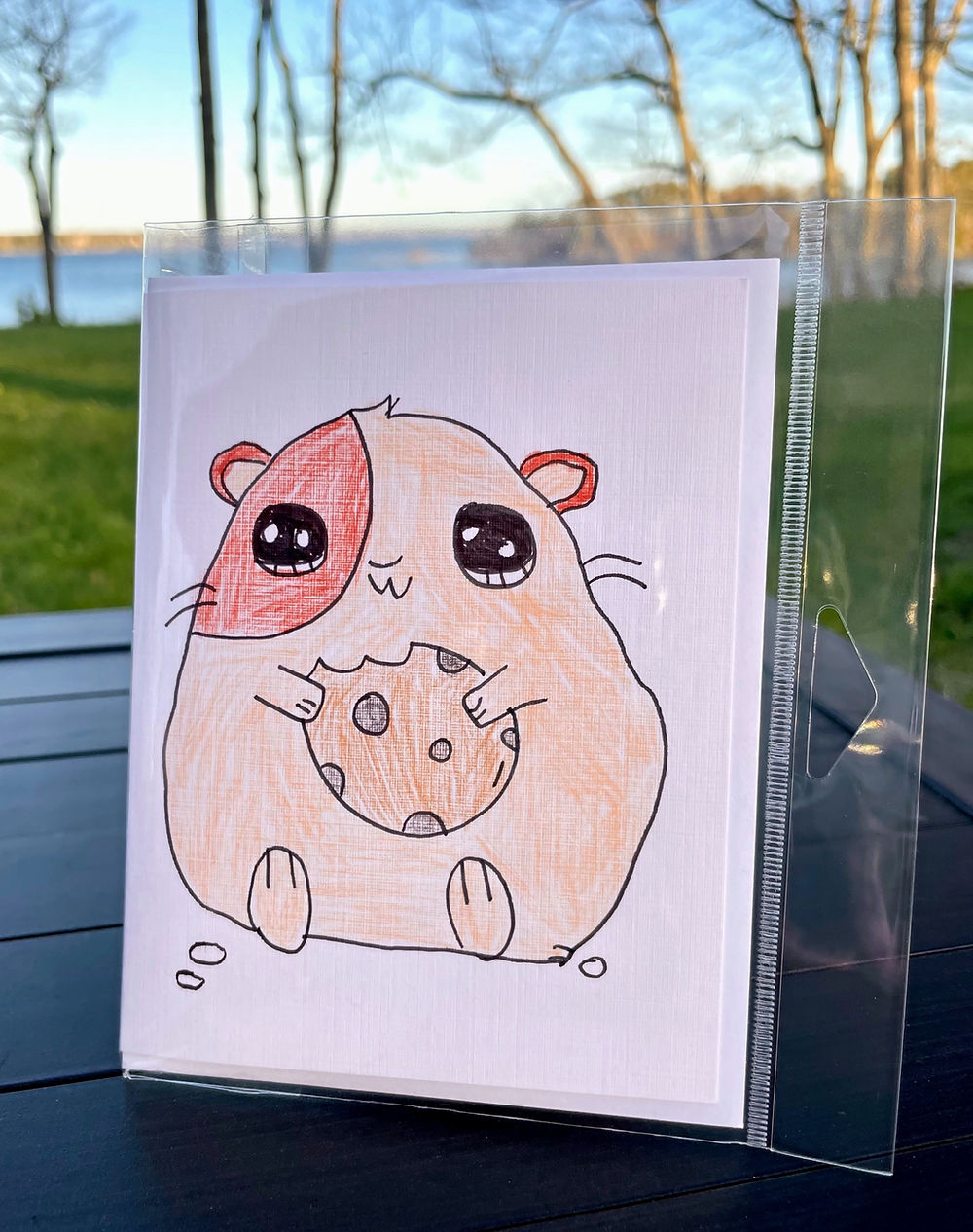 hamster eating a cookie
