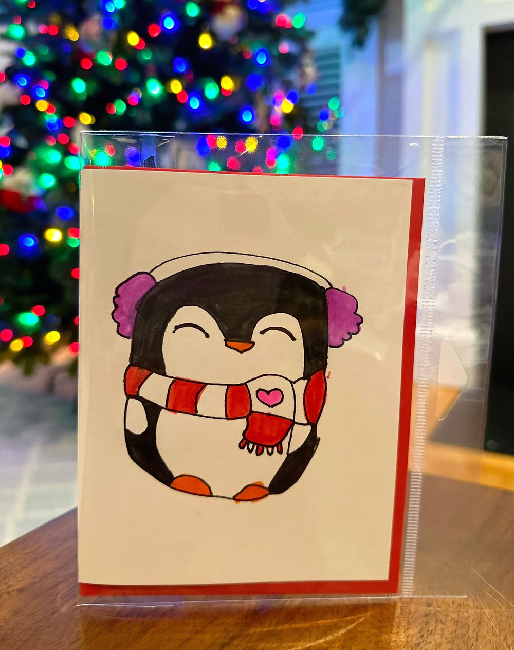 penguin warm for the winter