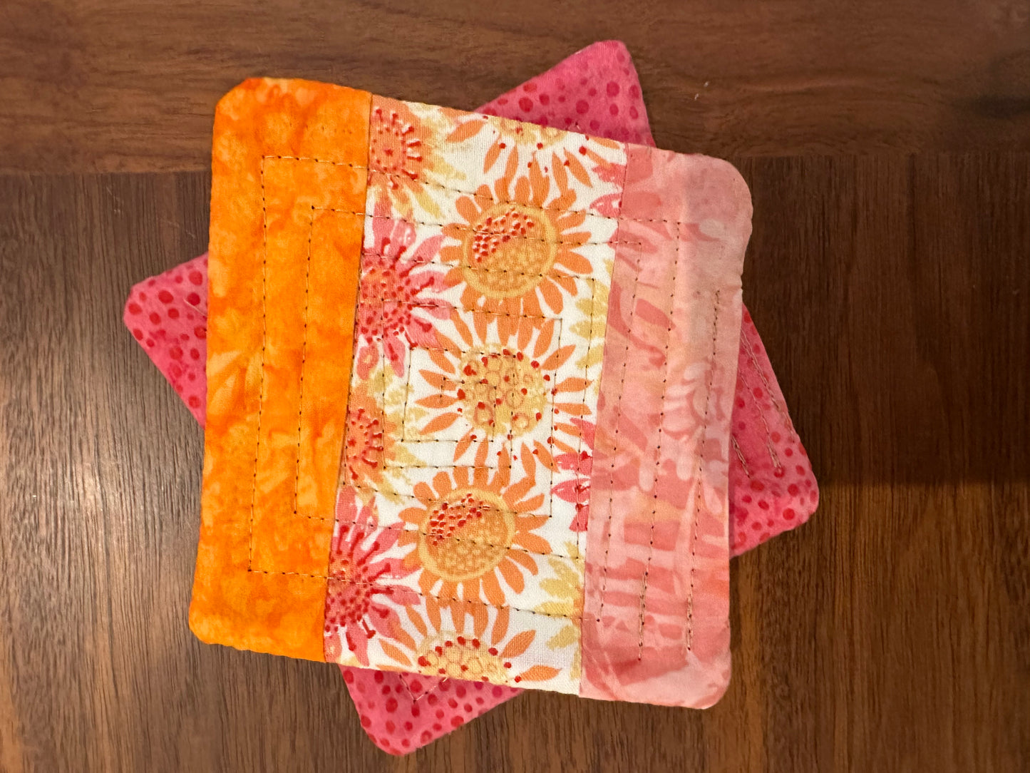 handmade fabric coasters - set of 2