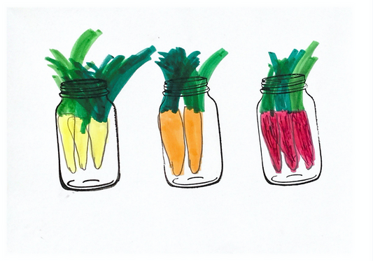 colorful carrots in jars